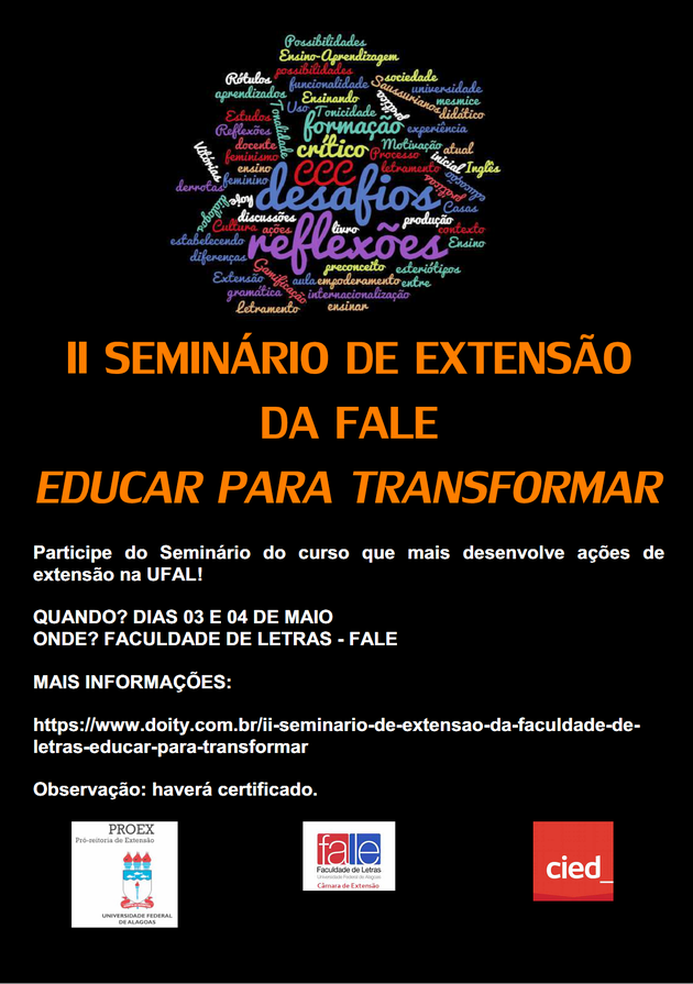 Banner II Seminário de Extensão da FALE