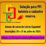 Seleção para bolsista CCC ESPANHOL