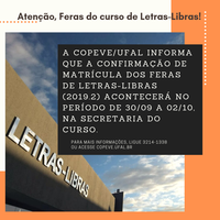 Confirmação de Matrícula dos Feras.