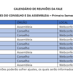 Calendário de Reuniões do Conselho e Assembleias da Faculdade de Letras