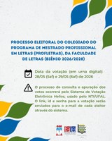Processo eleitoral do Colegiado do Programa de Mestrado Profissional em Letras (PROFLETRAS) da Faculdade de Letras (Biênio 2026/2028)