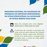 Processo eleitoral do Colegiado do Programa de Mestrado Profissional em Letras (PROFLETRAS) da Faculdade de Letras (Biênio 2026/2028)